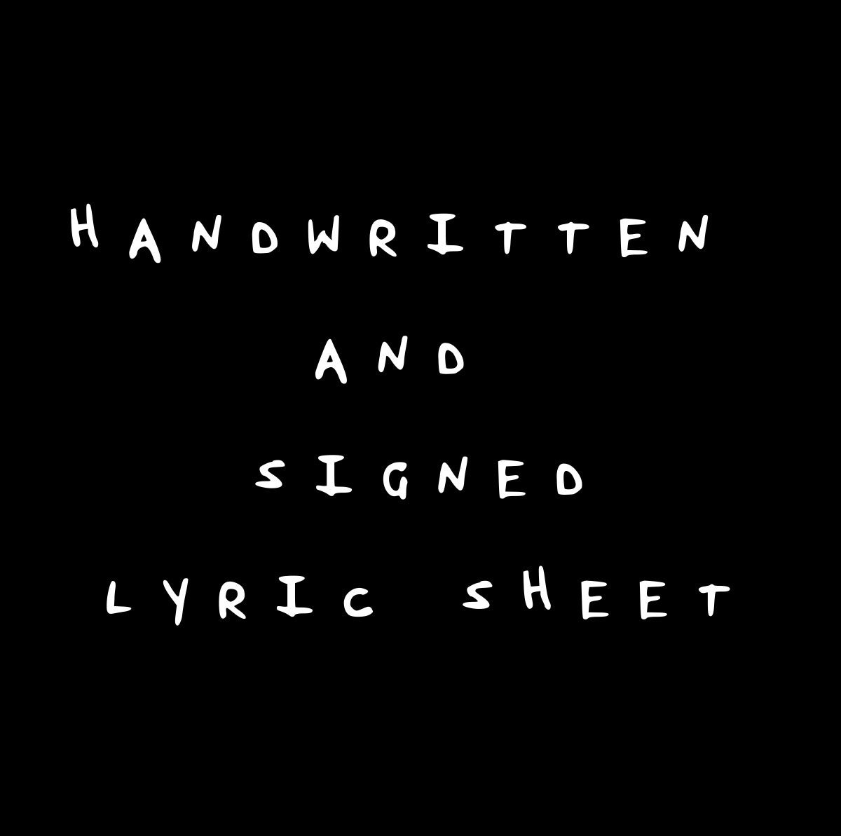 HANDWRITTEN LYRIC SHEET
